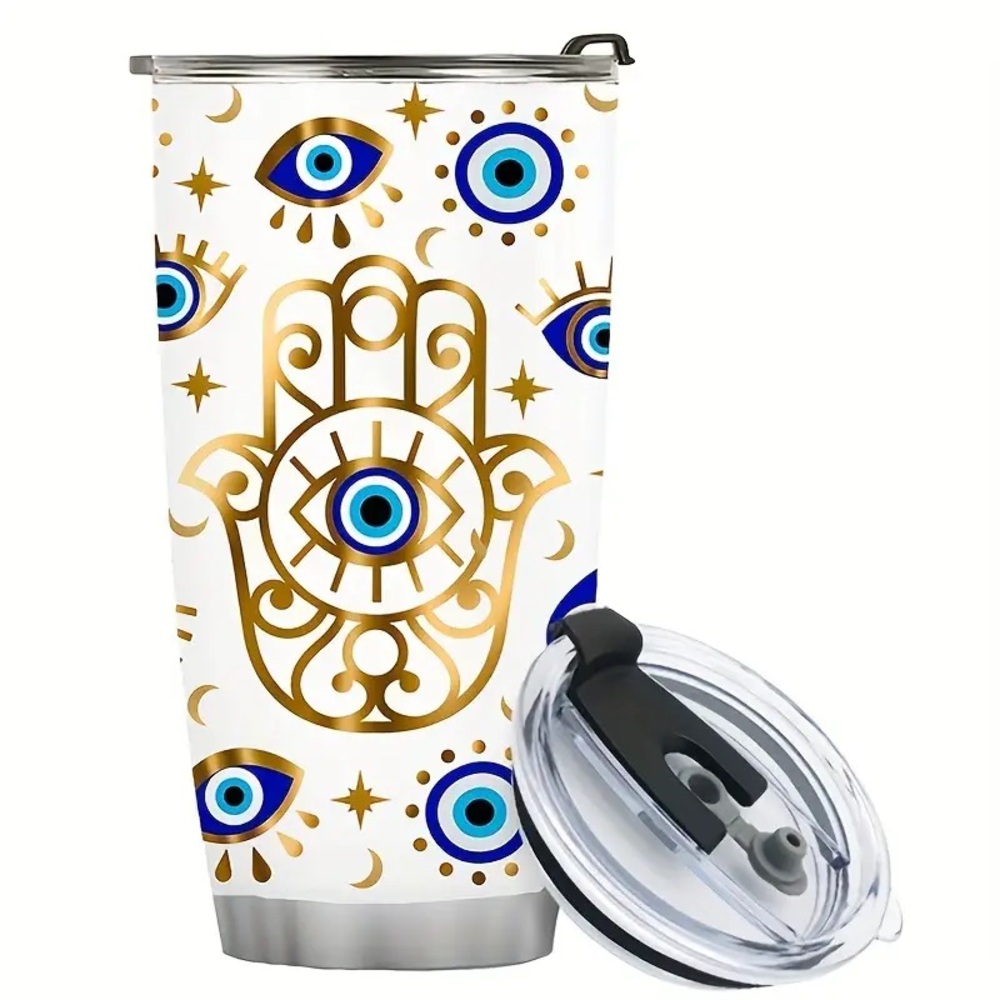 New Evil Eye Stainless Steel Tumbler with Lid